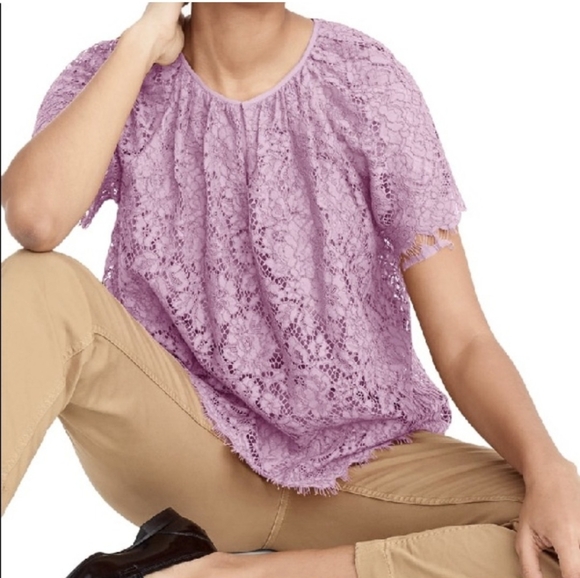 J. Crew Tops - J. Crew lilac lace blouse top sz XS NWT *R